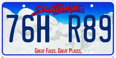 SD license plate 76HR89