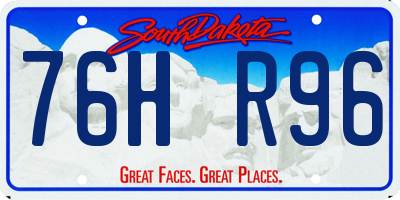 SD license plate 76HR96