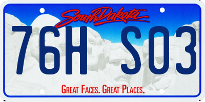SD license plate 76HS03