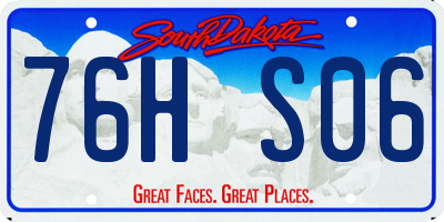 SD license plate 76HS06