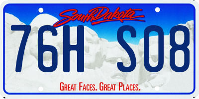 SD license plate 76HS08