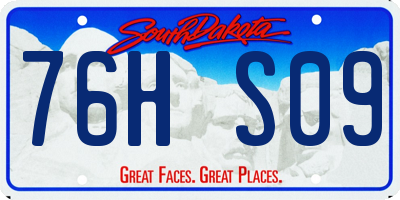 SD license plate 76HS09