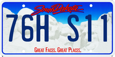 SD license plate 76HS11