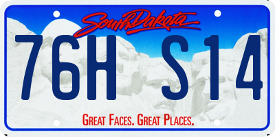 SD license plate 76HS14