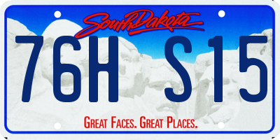 SD license plate 76HS15
