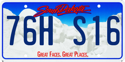 SD license plate 76HS16