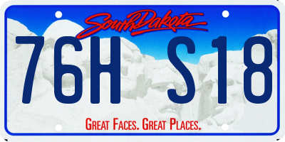 SD license plate 76HS18