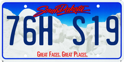 SD license plate 76HS19