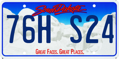 SD license plate 76HS24