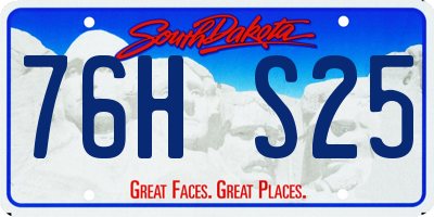 SD license plate 76HS25