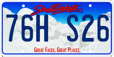 SD license plate 76HS26