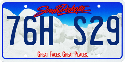 SD license plate 76HS29