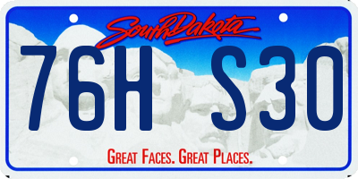SD license plate 76HS30