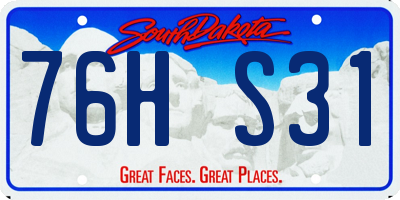 SD license plate 76HS31