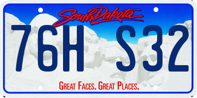 SD license plate 76HS32
