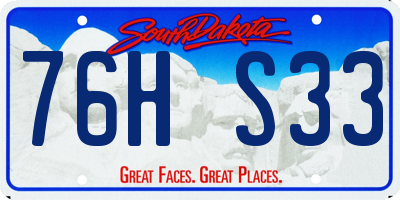 SD license plate 76HS33