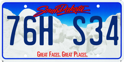 SD license plate 76HS34