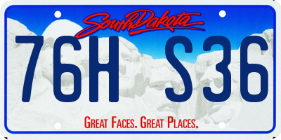 SD license plate 76HS36