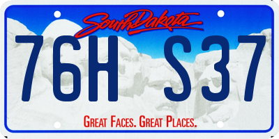 SD license plate 76HS37