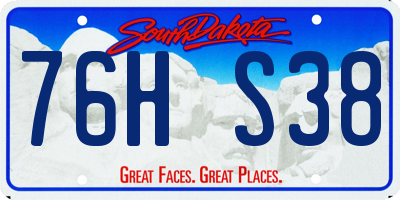 SD license plate 76HS38