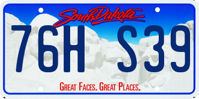 SD license plate 76HS39