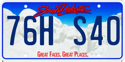 SD license plate 76HS40