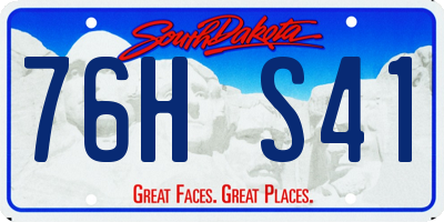 SD license plate 76HS41