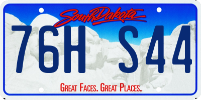 SD license plate 76HS44