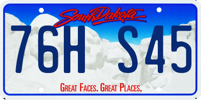 SD license plate 76HS45