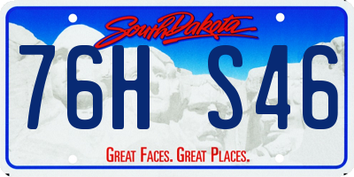 SD license plate 76HS46