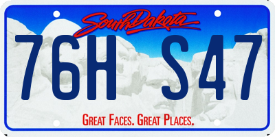 SD license plate 76HS47
