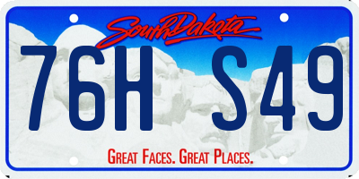 SD license plate 76HS49