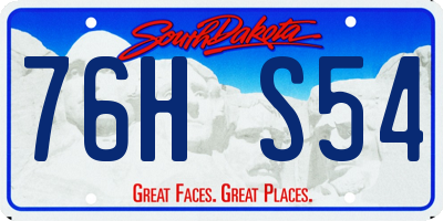 SD license plate 76HS54