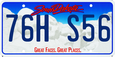 SD license plate 76HS56