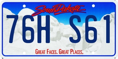 SD license plate 76HS61