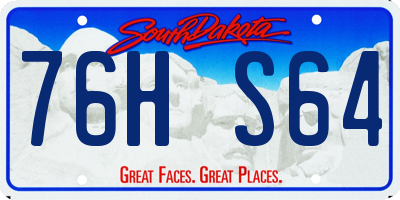 SD license plate 76HS64