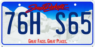 SD license plate 76HS65