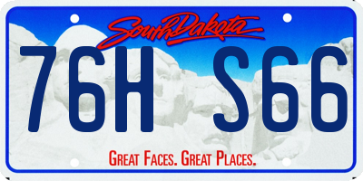 SD license plate 76HS66