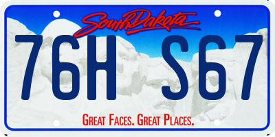 SD license plate 76HS67
