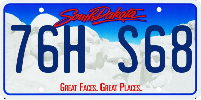 SD license plate 76HS68