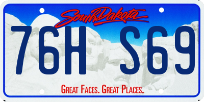 SD license plate 76HS69