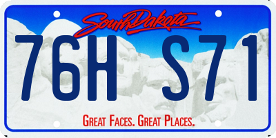 SD license plate 76HS71