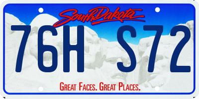 SD license plate 76HS72