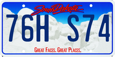 SD license plate 76HS74