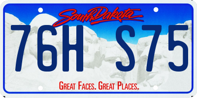 SD license plate 76HS75
