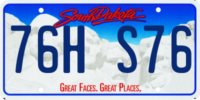 SD license plate 76HS76