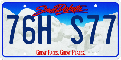 SD license plate 76HS77