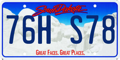 SD license plate 76HS78