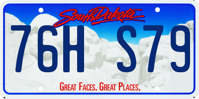 SD license plate 76HS79