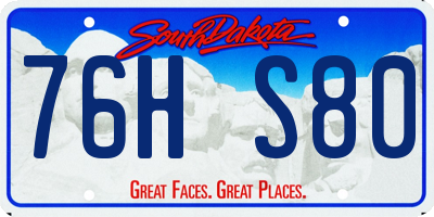 SD license plate 76HS80